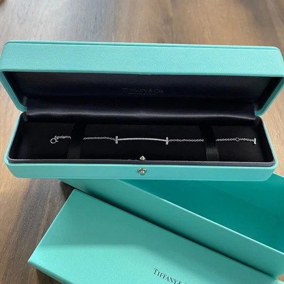 18K WG Tiffany T Smile Diamond Bracelet